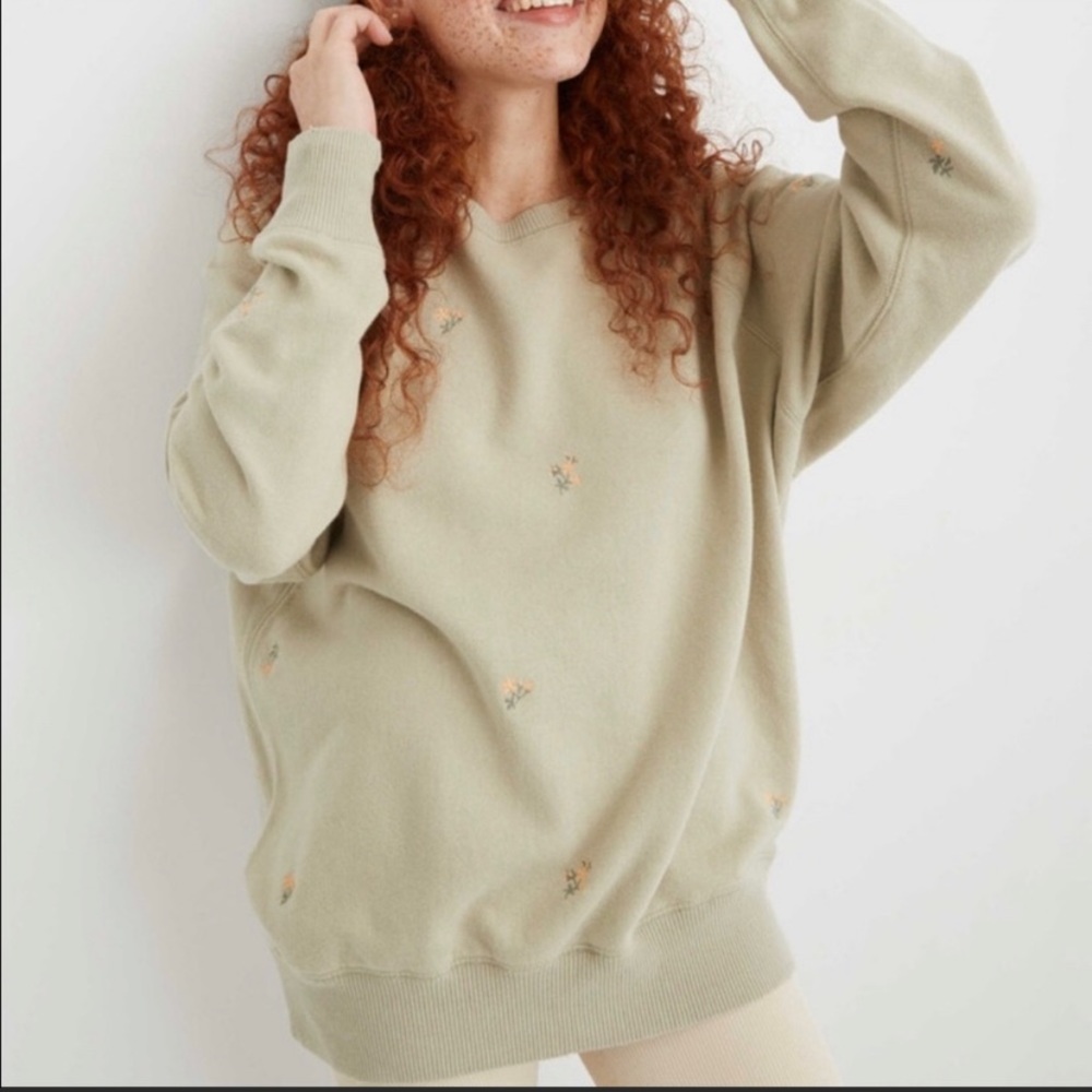 Aerie Floral Crew Sweater || sz S